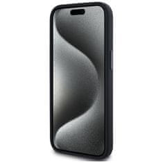 Karl Lagerfeld KARL LAGERFELD etui za IPHONE 15 združljiv z MagSafe KLHMP15SSCMKMPCK (silikonski inicialki in kovinski logotip) črn
