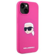 Karl Lagerfeld KARL LAGERFELD etui za IPHONE 15 združljiv z MagSafe KLHMP15SSKHPPLF (SIL KL Head Print) fuschia