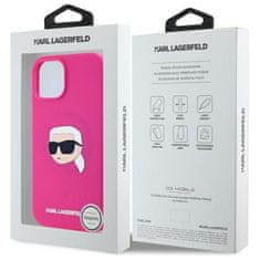 Karl Lagerfeld KARL LAGERFELD etui za IPHONE 15 združljiv z MagSafe KLHMP15SSKHPPLF (SIL KL Head Print) fuschia