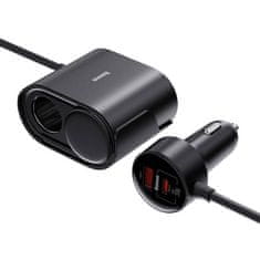 BASEUS BASEUS avtomobilska polnilna naprava USB A + Tip C + 2 x vžigalna vtičnica PD 5A 30W C00455300121-00 črna
