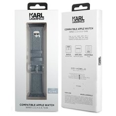 Karl Lagerfeld KARL LAGERFELD silikonski pas za APPLE Watch KLAWLOKHG (SAFFIANO KH 42 / 44 mm) srebrni