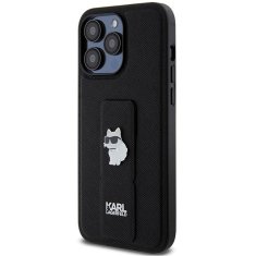 Karl Lagerfeld KARL LAGERFELD etui za IPHONE 13 Pro Max KLHCP13XGSACHPK (Gripstand Saffiano choupette PIN) črn