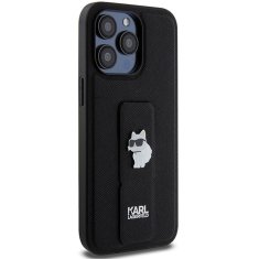 Karl Lagerfeld KARL LAGERFELD etui za IPHONE 13 Pro Max KLHCP13XGSACHPK (Gripstand Saffiano choupette PIN) črn