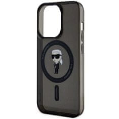 Karl Lagerfeld KARL LAGERFELD etui za IPHONE 15 Pro KLHMP15LHFCKNOK (Ikonik + MAG) črn