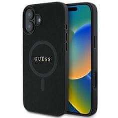 Guess GUESS etui za IPHONE 16 Plus, združljiv z MagSafe GUHMP16MPSAHMCK (PU Saffiano Classic Logo) črn