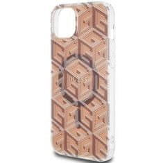 Guess GUESS etui za IPHONE 15 združljiv z MagSafe GUHMP15SHGCUSTGW (IML GCUBE) rjava