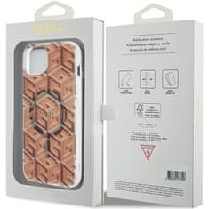 Guess GUESS etui za IPHONE 15 združljiv z MagSafe GUHMP15SHGCUSTGW (IML GCUBE) rjava