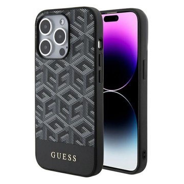 Guess GUESS etui za IPHONE 15 Pro združljiv z MagSafe GUHMP15LHGCFSEK (CUBE Stripes) črn