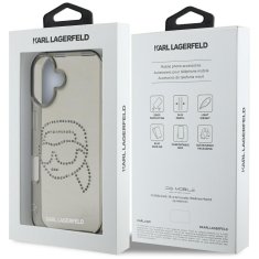 Karl Lagerfeld KARL LAGERFELD etui za IPHONE 16 KLHCP16SHKHDCELK (IML Rhinestones S K Head) črn