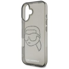 Karl Lagerfeld KARL LAGERFELD etui za IPHONE 16 KLHCP16SHKHDCELK (IML Rhinestones S K Head) črn