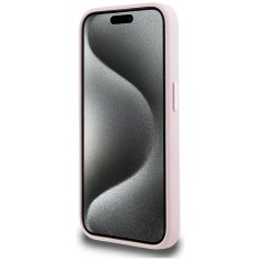 Karl Lagerfeld KARL LAGERFELD etui za IPHONE 15 Pro združljiv z MagSafe KLHMP15LSCMKMPCP (silikonski začetni kovinski logotip) roza