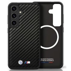 Bmw BMW etui za SAMSUNG S25 Plus, združljiv z MagSafe BMHMS25M24PUCILK (PU Carbon Metal Logos) črn
