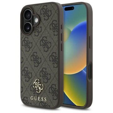 Guess GUESS etui za IPHONE 16 združljiv z MagSafe GUHMP16SP4SM4MW (PU 4G Small and Classic) rjava