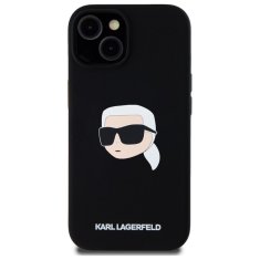 Karl Lagerfeld KARL LAGERFELD etui za IPHONE 15 združljiv z MagSafe KLHMP15SSKHPPLK (SIL KL Head Print) črn