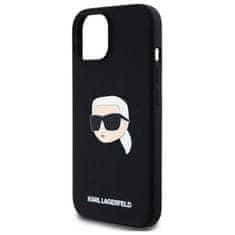 Karl Lagerfeld KARL LAGERFELD etui za IPHONE 15 združljiv z MagSafe KLHMP15SSKHPPLK (SIL KL Head Print) črn