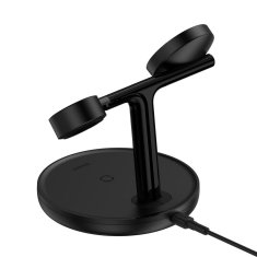 BASEUS BASEUS indukcijski polnilnik 3v1 združljiv z MagSafe 15W WXTE000101 črn