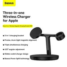 BASEUS BASEUS indukcijski polnilnik 3v1 združljiv z MagSafe 15W WXTE000101 črn