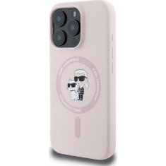 Karl Lagerfeld KARL LAGERFELD etui za IPHONE 16 združljiv z MagSafe KLHMP16SSCMKCRHP (Silicone KC Body Ring) roza