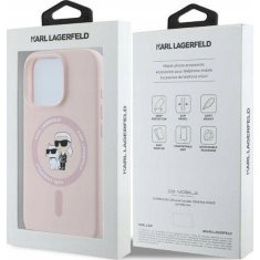 Karl Lagerfeld KARL LAGERFELD etui za IPHONE 16 združljiv z MagSafe KLHMP16SSCMKCRHP (Silicone KC Body Ring) roza