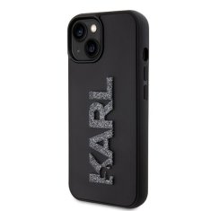 Karl Lagerfeld KARL LAGERFELD etui za IPHONE 15 KLHCP15S3DMBKCK (3D Logo Glitter) črn