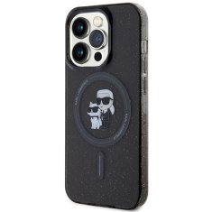 Karl Lagerfeld KARL LAGERFELD etui za IPHONE 15 Pro KLHMP15LHGKCNOK (Glitter + MAG) črn