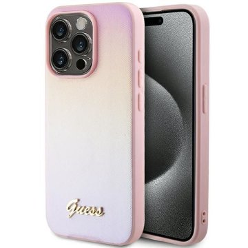 Guess GUESS etui za IPHONE 15 Pro GUHCP15LPSAIRSP (Saffiano Iridescent Script) roza