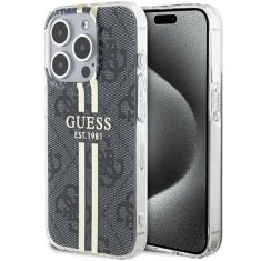 Guess GUESS etui za IPHONE 15 Pro Max GUHCP15XH4PSEGK (4G Gold Stripe) črn