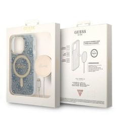 Guess GUESS komplet za IPHONE 14 Pro združljiv z MagSafe GUBPP14LH4EACSB (komplet / etui + polnilnik / 4G) zlato modra