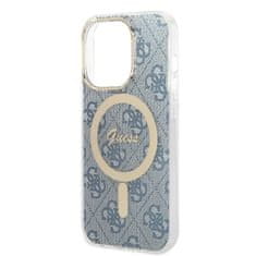 Guess GUESS komplet za IPHONE 14 Pro združljiv z MagSafe GUBPP14LH4EACSB (komplet / etui + polnilnik / 4G) zlato modra