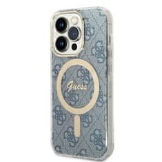 Guess GUESS komplet za IPHONE 14 Pro združljiv z MagSafe GUBPP14LH4EACSB (komplet / etui + polnilnik / 4G) zlato modra