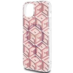 Guess GUESS etui za IPHONE 15 združljiv z MagSafe GUHMP15SHGCUSTGP (IML GCUBE) roza