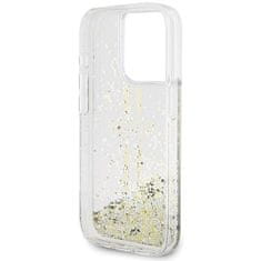 Guess GUESS etui za IPHONE 15 Pro GUHCP15LLFCSEGT (Liquid Glitter Gold Stripes) prozoren