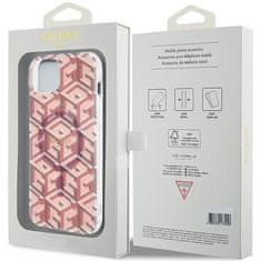 Guess GUESS etui za IPHONE 15 združljiv z MagSafe GUHMP15SHGCUSTGP (IML GCUBE) roza