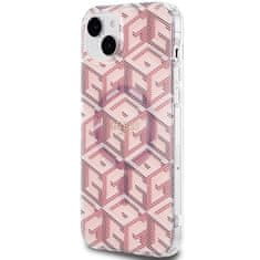 Guess GUESS etui za IPHONE 15 združljiv z MagSafe GUHMP15SHGCUSTGP (IML GCUBE) roza