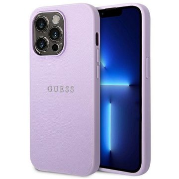 Guess GUESS etui za IPHONE 14 Pro GUHCP14LPSASBPU (Saffiano With Metal Logo) vijoličen