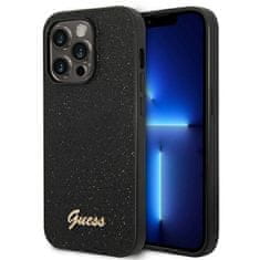 Guess GUESS etui za IPHONE 14 Pro GUHCP14LHGGSHK (Glitter Flakes Script Metal Logo) črn