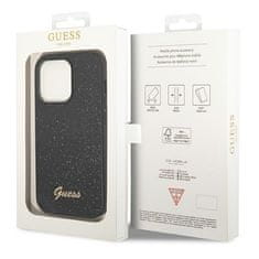 Guess GUESS etui za IPHONE 14 Pro GUHCP14LHGGSHK (Glitter Flakes Script Metal Logo) črn