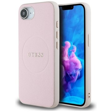 Guess GUESS etui za IPHONE 16e (SE 4 2025), združljiv z MagSafe GUHMPSE4PGHSMMP (PU Grained Gold Ring) roza