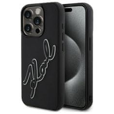 Karl Lagerfeld KARL LAGERFELD etui za IPHONE 15 Pro KLHCP15L3DRKSDLK (3D Rubber Signature) črn