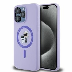Karl Lagerfeld KARL LAGERFELD etui za IPHONE 15 Pro Max združljiv z MagSafe KLHMP15XSCMKCRHU (silikonski KC Body Ring) vijoličen