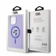Karl Lagerfeld KARL LAGERFELD etui za IPHONE 15 Pro Max združljiv z MagSafe KLHMP15XSCMKCRHU (silikonski KC Body Ring) vijoličen