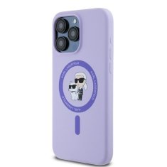 Karl Lagerfeld KARL LAGERFELD etui za IPHONE 15 Pro Max združljiv z MagSafe KLHMP15XSCMKCRHU (silikonski KC Body Ring) vijoličen