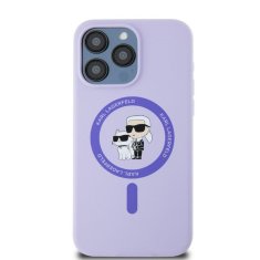 Karl Lagerfeld KARL LAGERFELD etui za IPHONE 15 Pro Max združljiv z MagSafe KLHMP15XSCMKCRHU (silikonski KC Body Ring) vijoličen