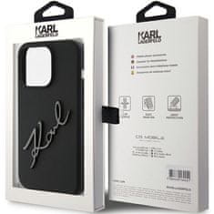 Karl Lagerfeld KARL LAGERFELD etui za IPHONE 15 Pro KLHCP15LSKSBMCK (silikonski Karl Script Logo) črn