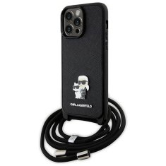 Karl Lagerfeld KARL LAGERFELD etui za IPHONE 14 Pro Max KLHCP14XSAKCPSK (Saffiano KC Metal PIN Crossbody) črn