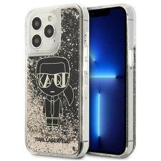 Karl Lagerfeld KARL LAGERFELD etui za IPHONE 13 Pro KLHCP13LLGGKBK (Liquid Glitter Gatsby Ikonik) črn