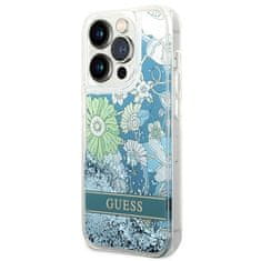 Guess GUESS etui za IPHONE 14 Pro GUHCP14LLFLSN (Liqide Glitter Flower) zelen