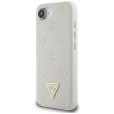 Guess GUESS etui za IPHONE 16e (SE 4 2025) združljiv z MagSafe GUHMPSE4PGBTME (Grained PU Hot Stamp Peony Triangle Logo) bež