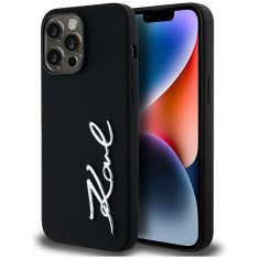 Karl Lagerfeld KARL LAGERFELD etui za IPHONE 14 Pro Max KLHCP14XSCMSMVK (silikonski znak in kovinski logotip) črn