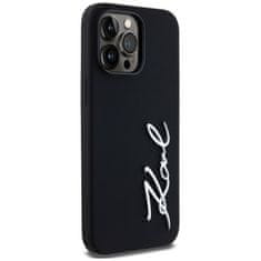 Karl Lagerfeld KARL LAGERFELD etui za IPHONE 14 Pro Max KLHCP14XSCMSMVK (silikonski znak in kovinski logotip) črn